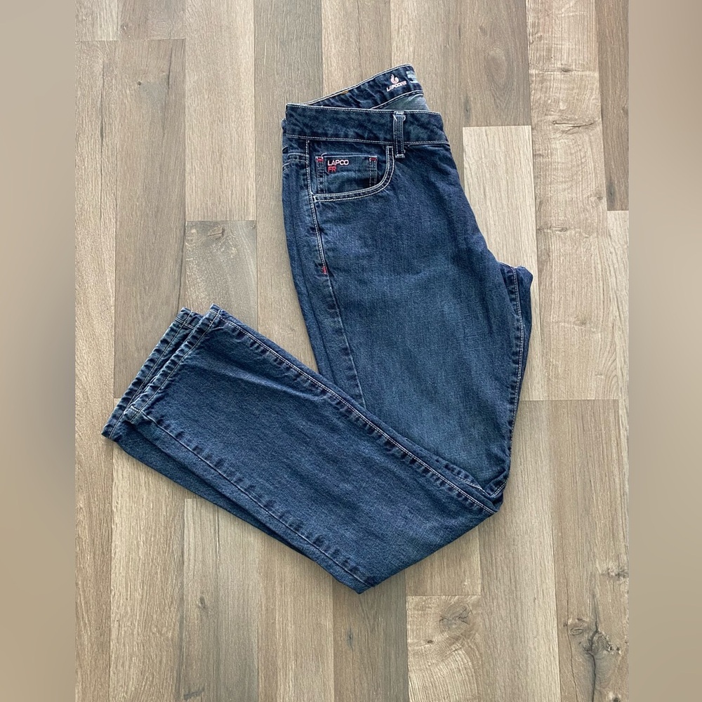 Lapco FR Modern Pant Size 10 Tall L-PFRD10M Flame Resist Dark Wash Cotton Denim